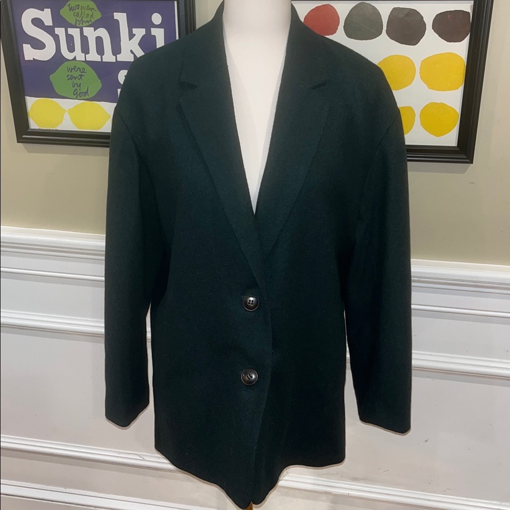 The Brushed Oversized Dorset Blazer in Heather Dark Palm Melange - Picture 10 of 15